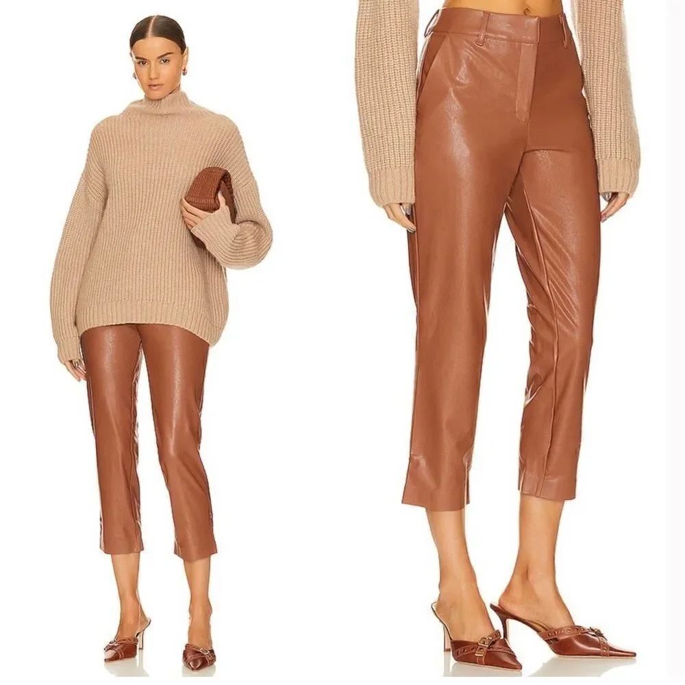 Revolve Commando Faux Leather Stretch High Rise Crop Pants